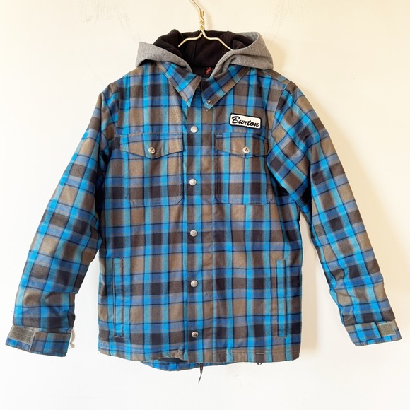 Burton Other - Burton Uproar Blue and Black Plaid Hoodie Shacket Snowboard Jacket M 10/12